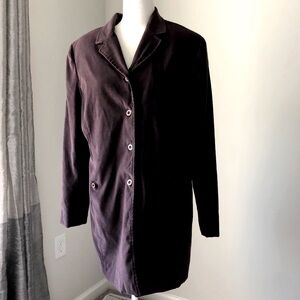 Purple/Chocolatey Grey Medium Length Trench/Rain Coat (Fits Like a 10-12)